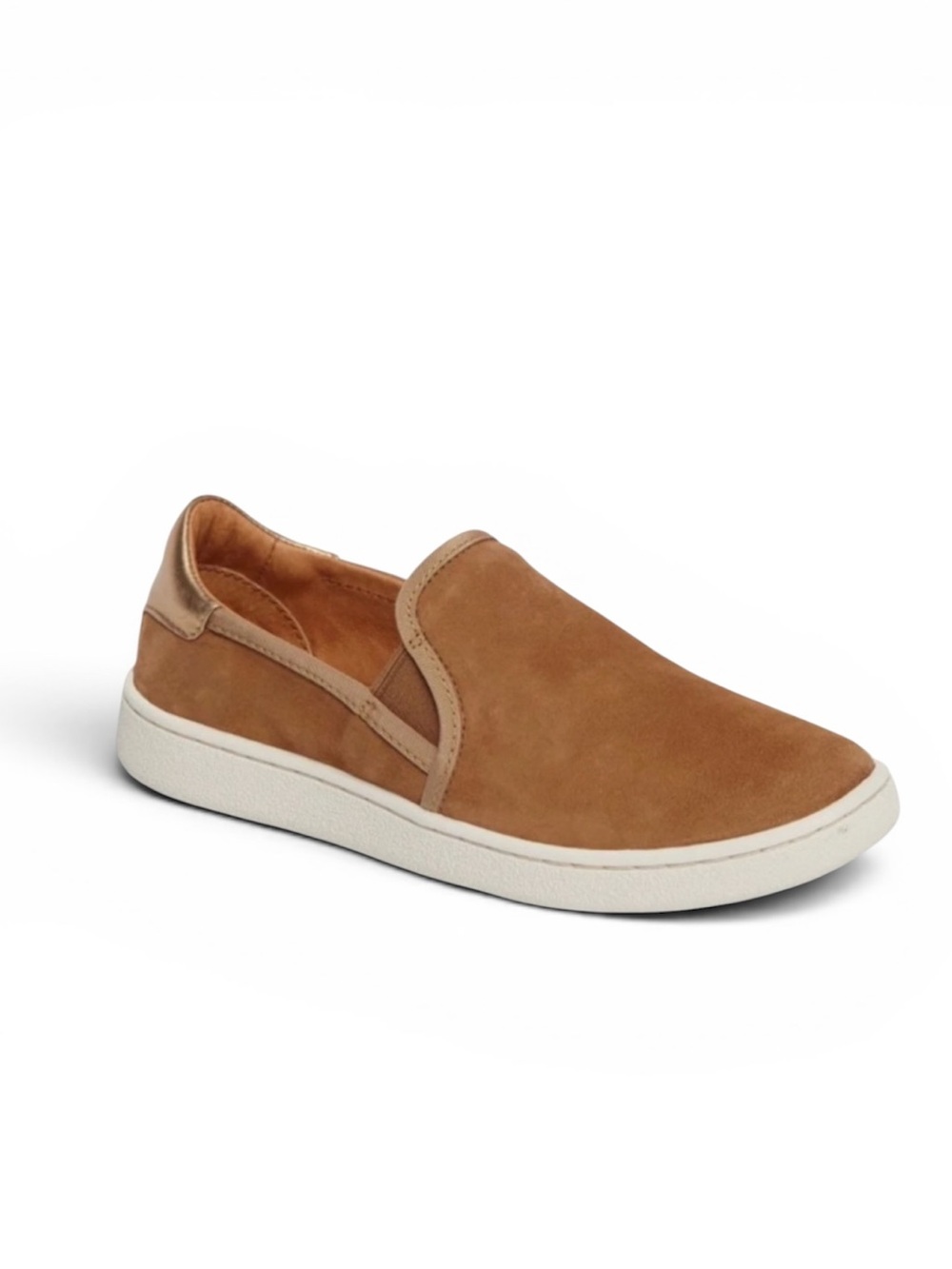 UGG “Cas” Leather Slip-On Sneaker in Tobacco Brown Size 7